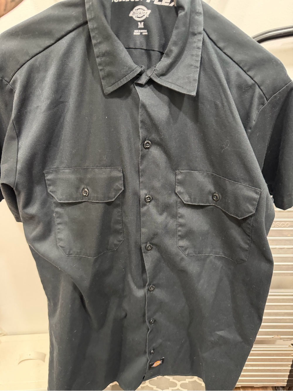 Dickies Men’s Black Short-Sleeve Button-Down Work Shirt
